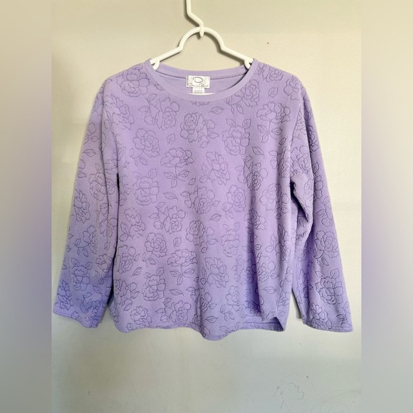 Oscar de la Renta Sweaters - Oscar De La Renta Lavender Floral Pullover Sweatshirt Size Medium Sweater